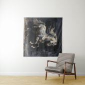 Elegant Abstract Grijs met Goud Barok Paard Wandkleed (In Situ (horizontaal))
