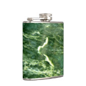 Elegant abstract groen golfpatroon marmeren ontwer heupfles (Rechts)