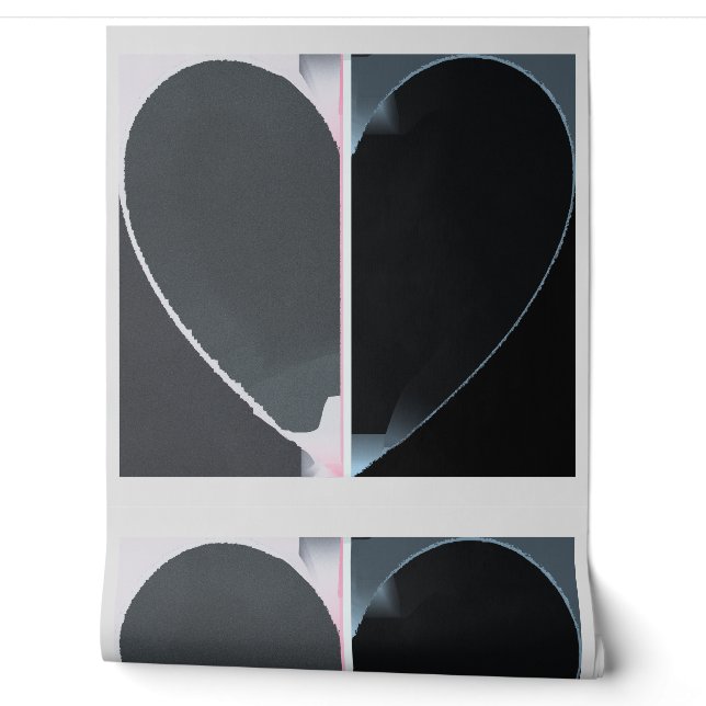Elegant Abstract halfharten Patroon Grijs & Zwart Behang (Afrollen)