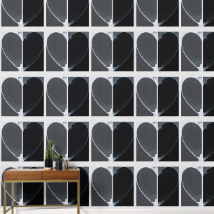 Elegant Abstract halfharten Patroon Grijs & Zwart Behang