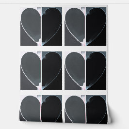 Elegant Abstract halfharten patroon zwart & wit Behang