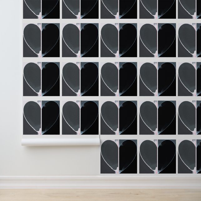 Elegant Abstract halfharten patroon zwart & wit Behang (Applicatie)