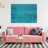 Elegant Abstract Hout Textuur Blauwgroen blauw Canvas Afdruk (Insitu (Woonkamer))