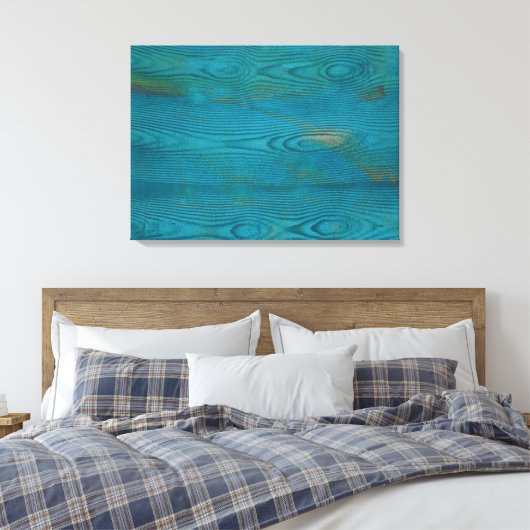 Elegant Abstract Hout Textuur Blauwgroen blauw Canvas Afdruk (Insitu (Slaapkamer))