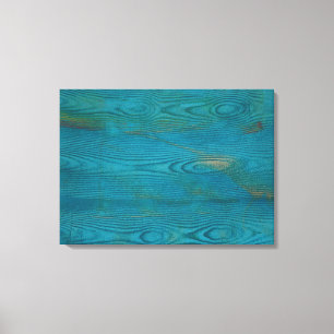 Elegant Abstract Hout Textuur Blauwgroen blauw Canvas Afdruk