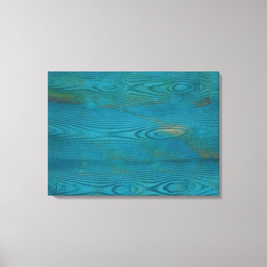 Elegant Abstract Hout Textuur Blauwgroen blauw Canvas Afdruk (Voorkant)