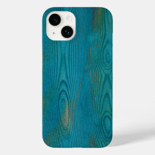 Elegant Abstract Hout Textuur Blauwgroen blauw Case-Mate iPhone Case