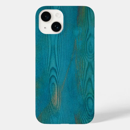 Elegant Abstract Hout Textuur Blauwgroen blauw Case-Mate iPhone Case (Achterkant)