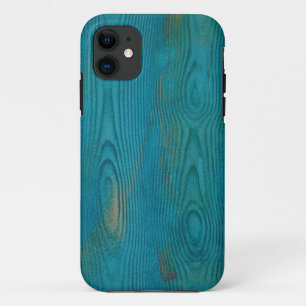 Elegant Abstract Hout Textuur Blauwgroen blauw iPhone 11 Hoesje