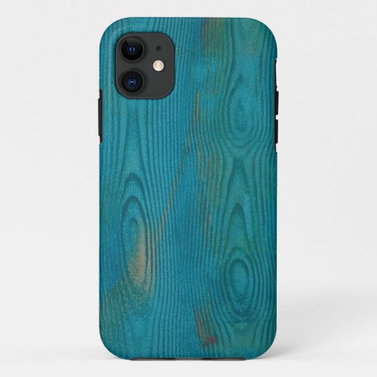Elegant Abstract Hout Textuur Blauwgroen blauw Case-Mate iPhone Case (Achterkant)