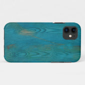 Elegant Abstract Hout Textuur Blauwgroen blauw Case-Mate iPhone Case (Achterkant (horizontaal))