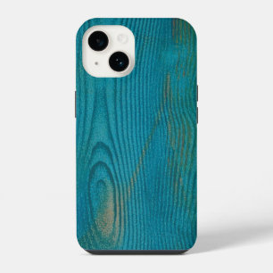 Elegant Abstract Hout Textuur Blauwgroen blauw iPhone 14 Hoesje