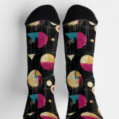 Elegant Abstract in goud, Magenta, Blauwgroen op z Sokken (Top)