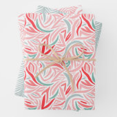 Elegant Abstract in roze en witte kerst Inpakpapier Vel (In situ)