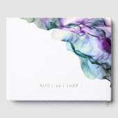 Elegant Abstract Indigo Blauwgroen Inkt Swirls Gastenboek (Achterkant)