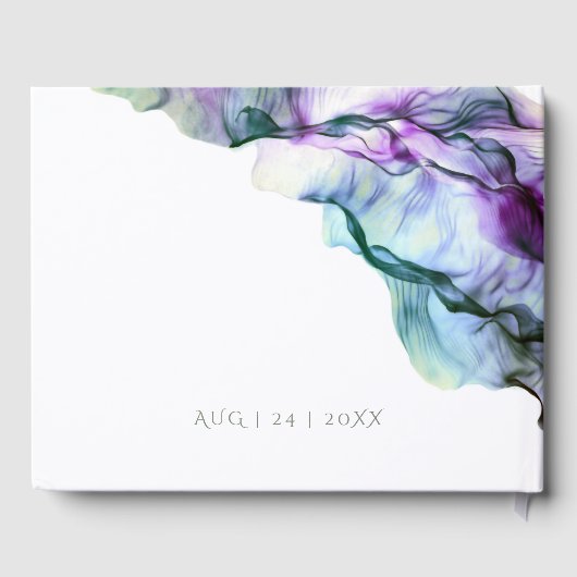 Elegant Abstract Indigo Blauwgroen Inkt Swirls Gastenboek (Achterkant)