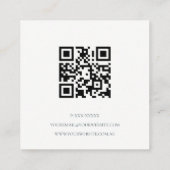 Elegant Abstract Ivoor Black Gold QR-code Vierkante Visitekaartje (Achterkant)