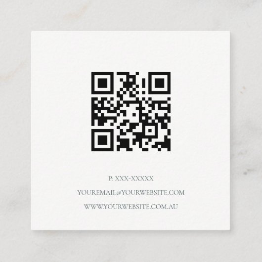 Elegant Abstract Ivoor Black Gold QR-code Vierkante Visitekaartje (Achterkant)