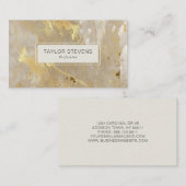 Elegant Abstract Ivoor Goud Agaat Visitekaartje (Voorkant / Achterkant)