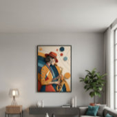 Elegant Abstract Jazz Woman Canvas Print