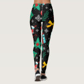 Elegant Abstract kerstpatroon Leggings (Achterkant)