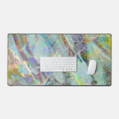 Elegant Abstract Kleurrijk Marmer Opal Monogrammed Bureaumat (Keyboard & Muis)