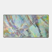 Elegant Abstract Kleurrijk Marmer Opal Monogrammed Bureaumat (Voorkant)