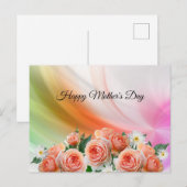 Elegant, Abstract, kleurrijke lijnen, Rozen Briefkaart (Voorkant / Achterkant)