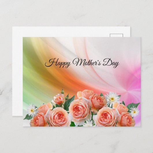 Elegant, Abstract, kleurrijke lijnen, Rozen Briefkaart (Voorkant / Achterkant)