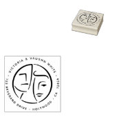 Elegant Abstract koppel retour adres cirkel Rubberstempel (Gestempeld)