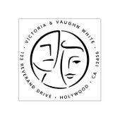 Elegant Abstract koppel retour adres cirkel Rubberstempel (Afrduk)