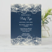 Elegant Abstract Lace en Pearls Party Kaart (Staand voorkant)