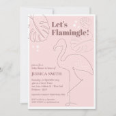 Elegant Abstract Lets Flamingle Baby shower Kaart (Voorkant)