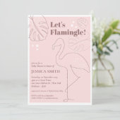 Elegant Abstract Lets Flamingle Baby shower Kaart (Staand voorkant)
