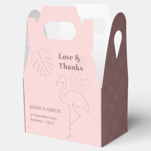 Elegant Abstract Lets Flamingle Bedankdoosjes (Geopend)