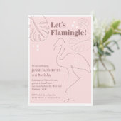 Elegant Abstract Lets Flamingle Birthday Kaart (Staand voorkant)