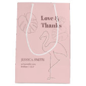 Elegant Abstract Lets Flamingle Medium Cadeauzakje (Achterkant)