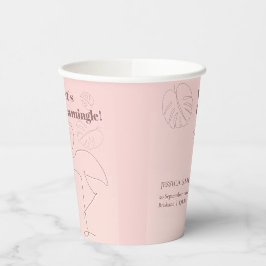 Elegant Abstract Lets Flamingle Papieren Bekers (Links)