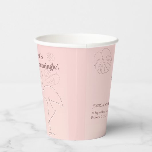 Elegant Abstract Lets Flamingle Papieren Bekers (Rechts)