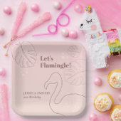 Elegant Abstract Lets Flamingle Papieren Bordje (Feest)