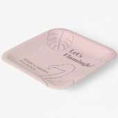 Elegant Abstract Lets Flamingle Papieren Bordje (Gebogen)
