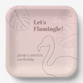 Elegant Abstract Lets Flamingle Papieren Bordje (Voorkant)