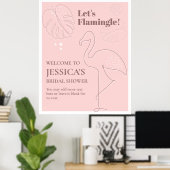 Elegant Abstract Lets Flamingle Poster (Thuiskantoor)