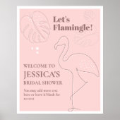 Elegant Abstract Lets Flamingle Poster (Voorkant)