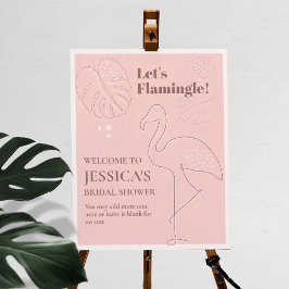 Elegant Abstract Lets Flamingle Poster
