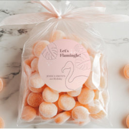 Elegant Abstract Lets Flamingle Ronde Sticker