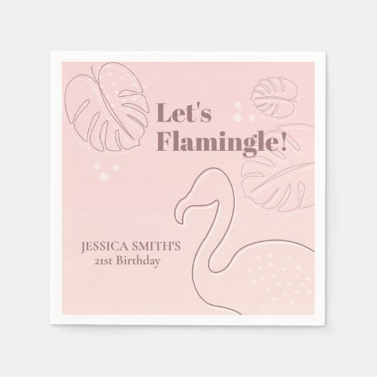 Elegant Abstract Lets Flamingle Servet (Voorkant)