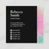 Elegant abstract, levendig, kleurrijk grafisch ont vierkante visitekaartje (Achterkant)