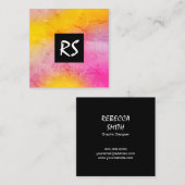 Elegant abstract, levendig, kleurrijk grafisch ont vierkante visitekaartje (Voorkant / Achterkant)