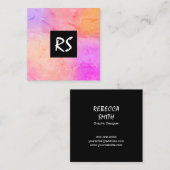 Elegant abstract, levendig, kleurrijk grafisch ont vierkante visitekaartje (Voorkant / Achterkant)